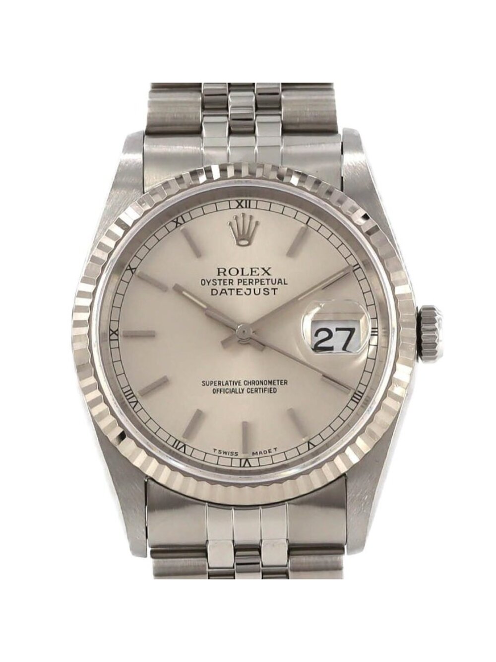 Rolex Datejust Stainless Steel White Gold Automatic Watch